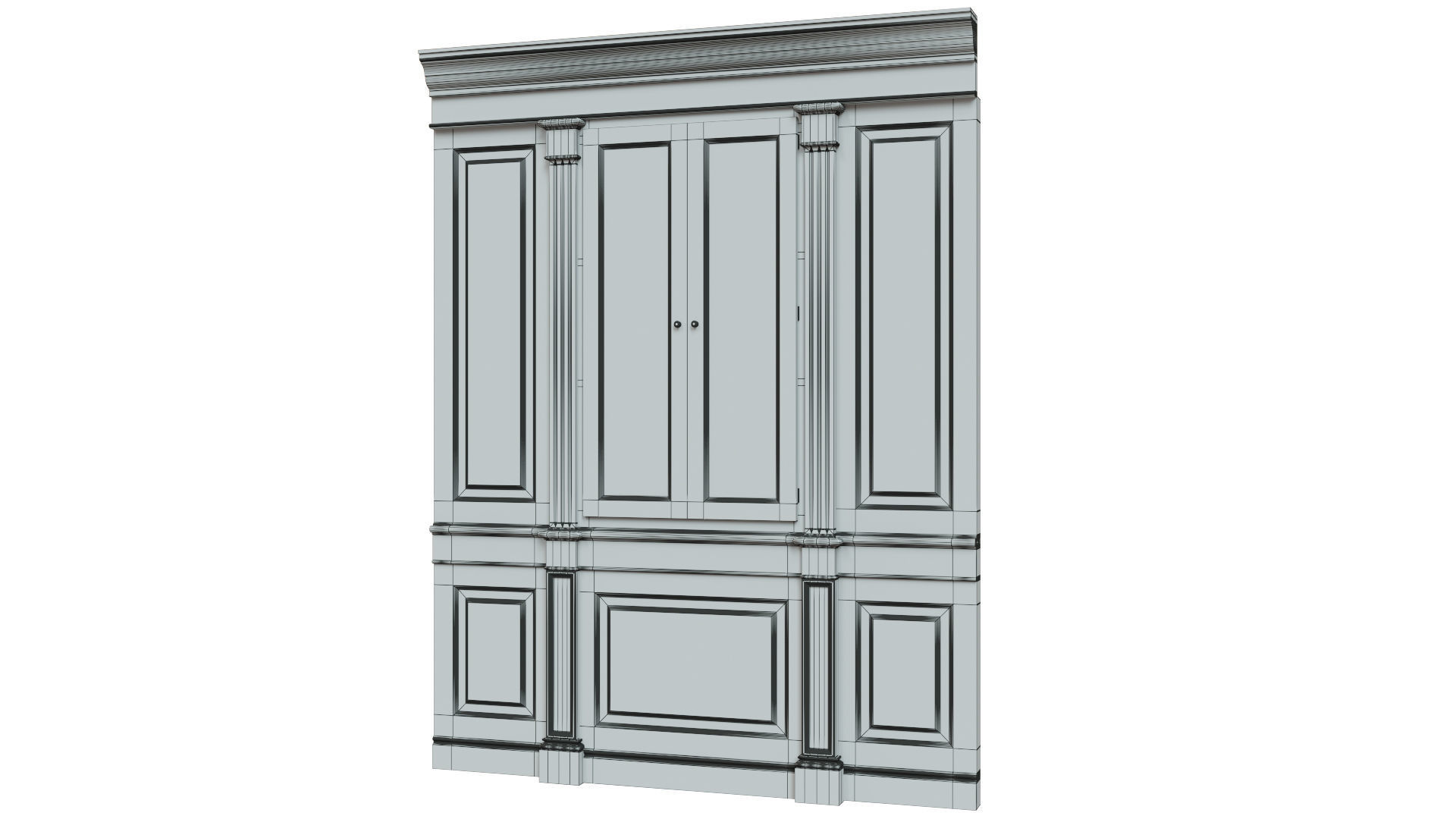 Built-in bookcase  900 3D model_10
