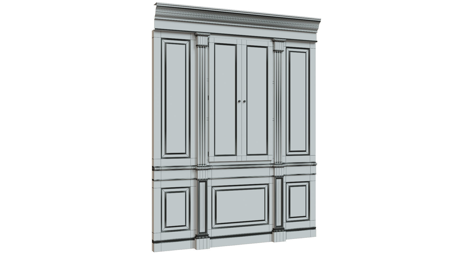 Built-in bookcase  900 3D model_11