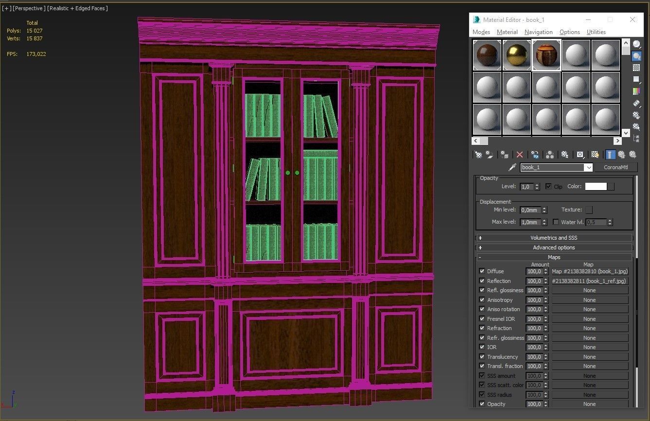 Built-in bookcase  900 3D model_13