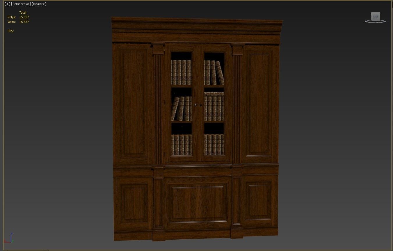Built-in bookcase  900 3D model_12