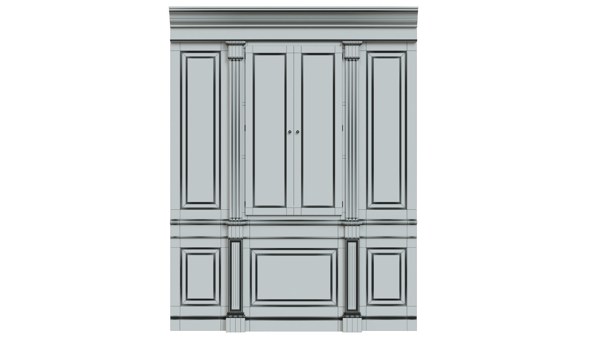 Built-in bookcase  900 3D model_8