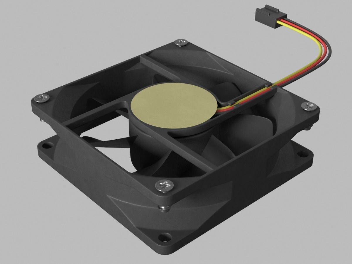 PC Fan 80x25 mm 3D model_3