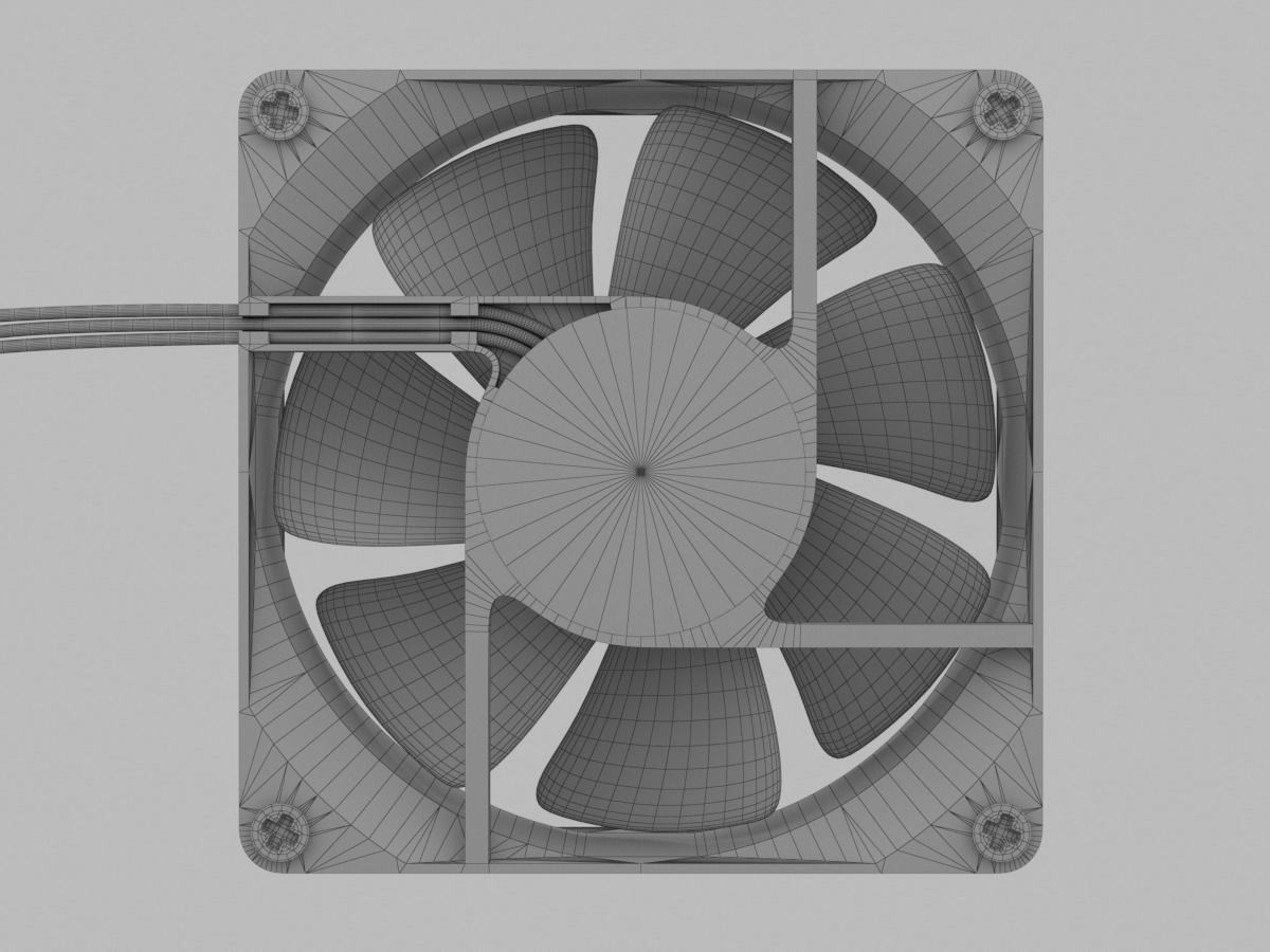 PC Fan 80x25 mm 3D model_12