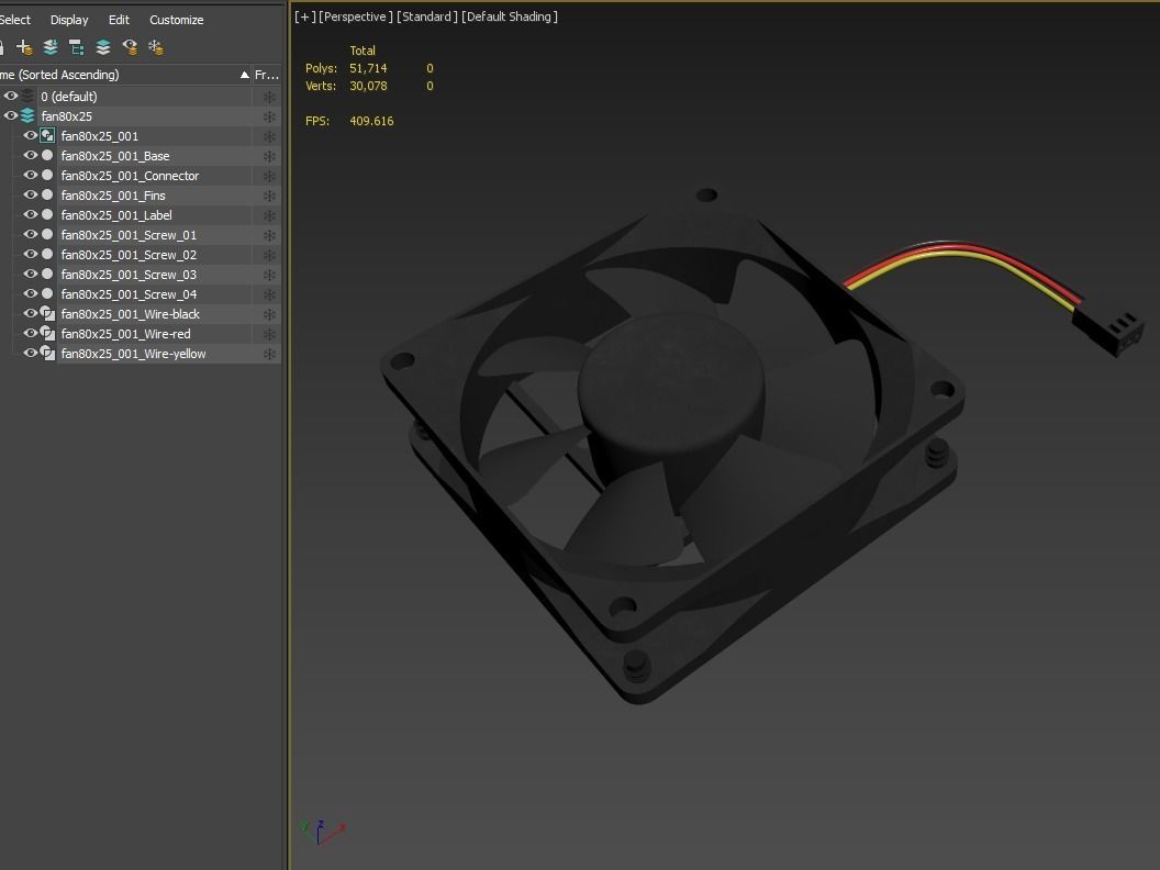 PC Fan 80x25 mm 3D model_15