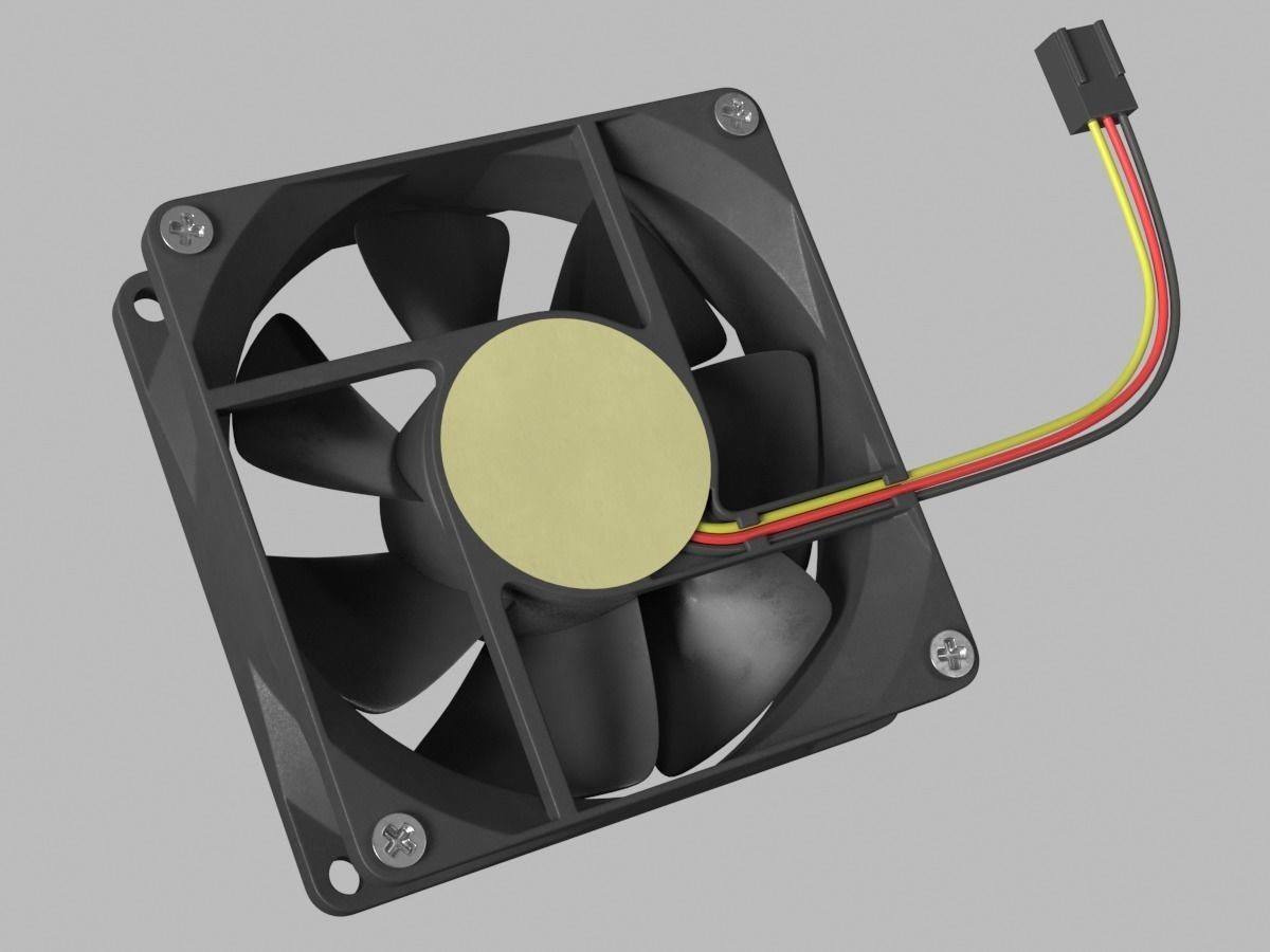 PC Fan 80x25 mm 3D model_2