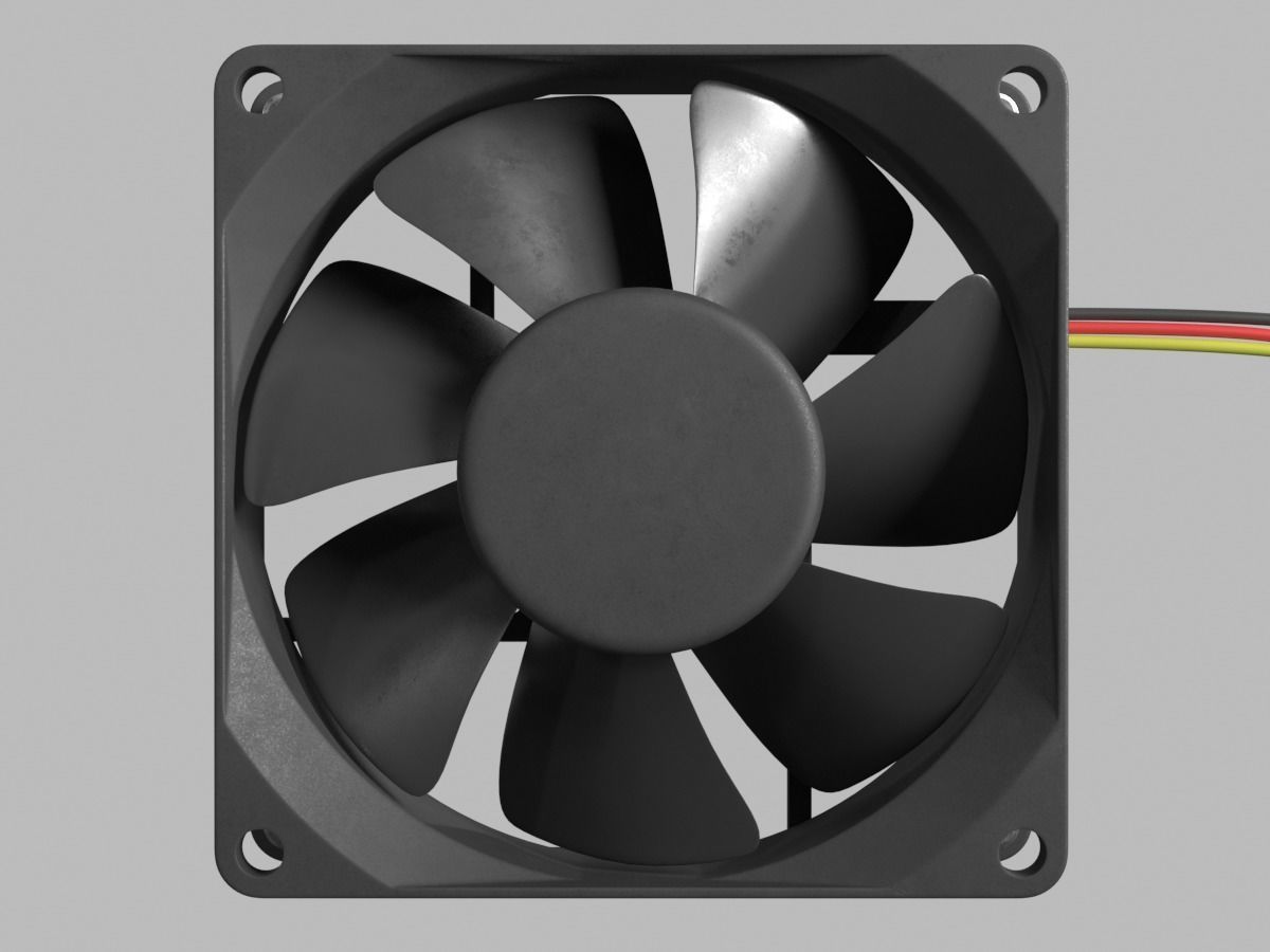 PC Fan 80x25 mm 3D model_4