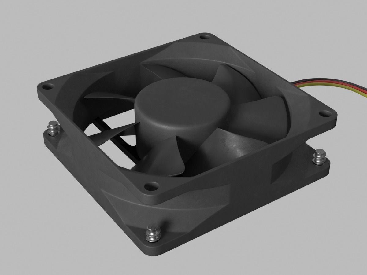 PC Fan 80x25 mm 3D model_1