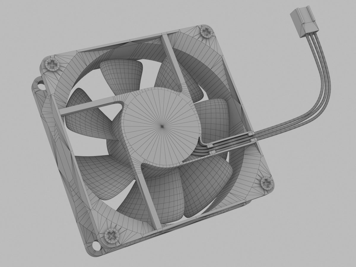 PC Fan 80x25 mm 3D model_9