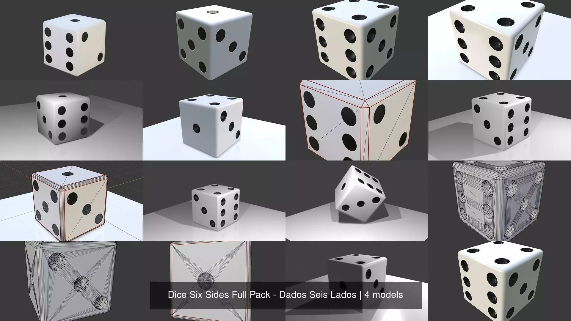 Dice Six Sides Full Pack - Dados Seis Lados 3D Model Collection_5