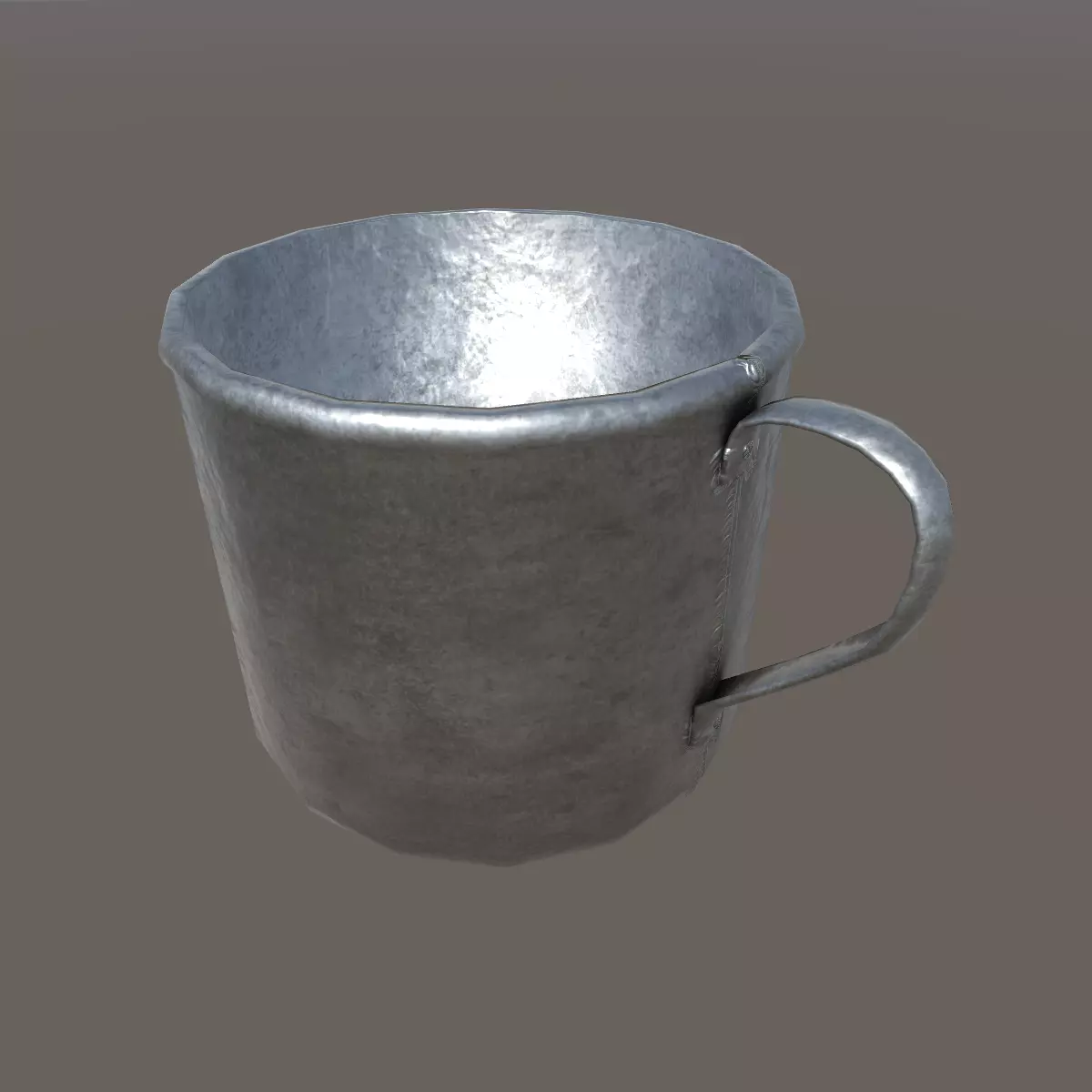 Metal Cup  Low-poly 3D model_0