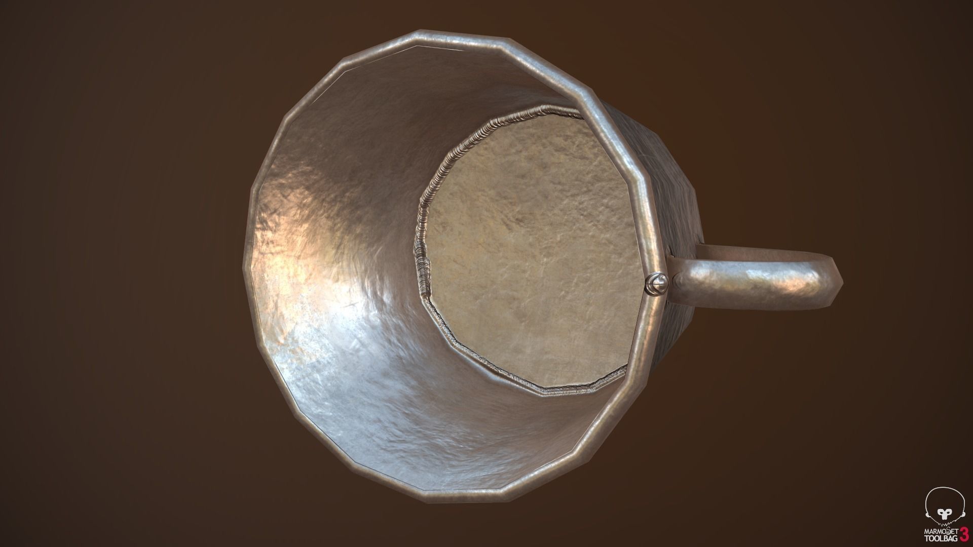 Metal Cup  Low-poly 3D model_2
