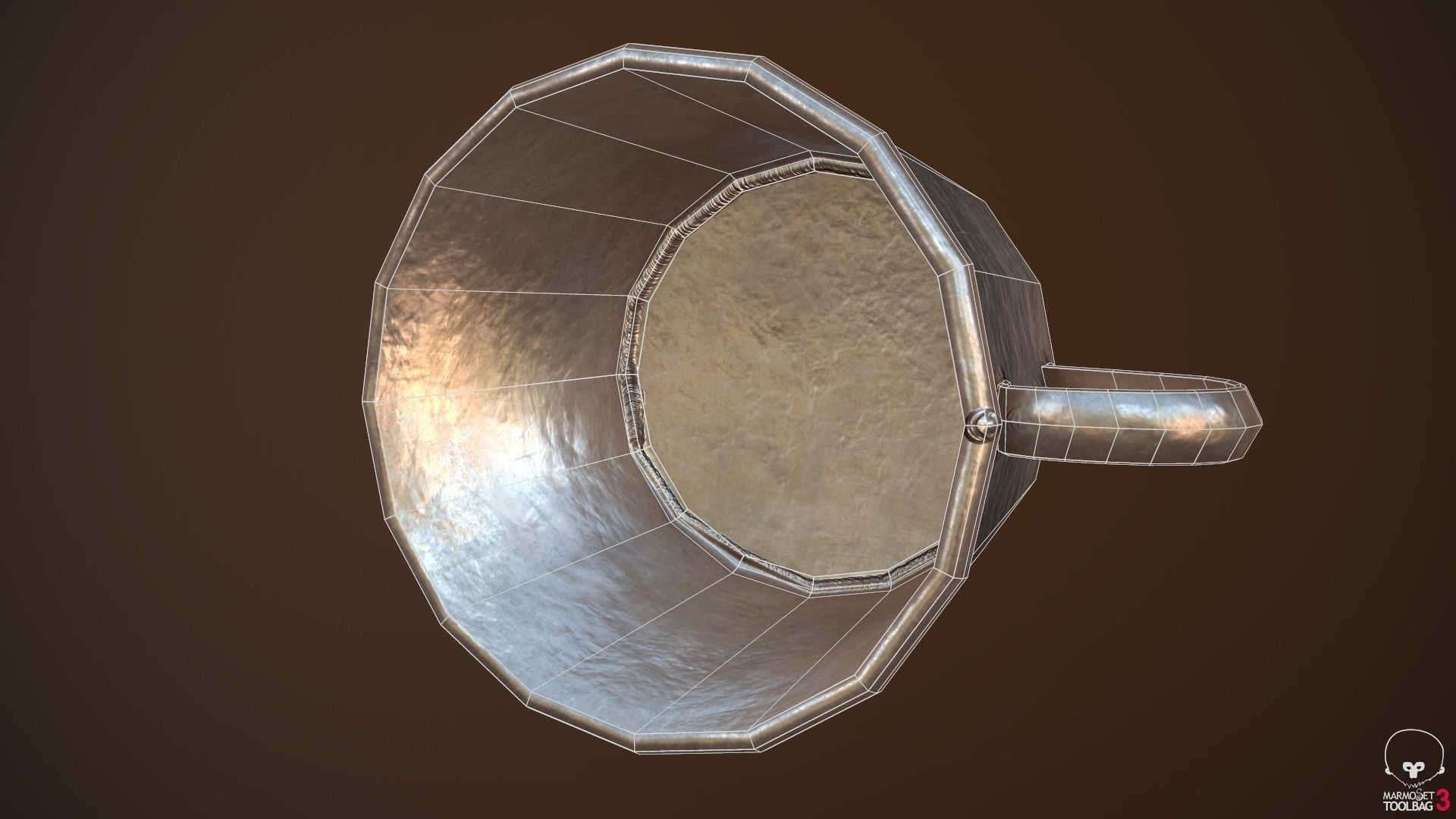 Metal Cup  Low-poly 3D model_3