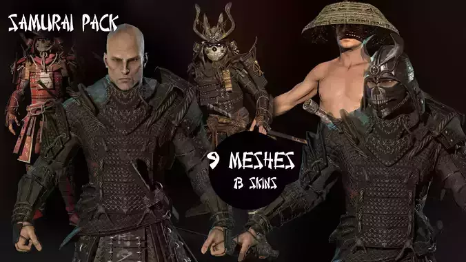 Samurai pack 3D Model Collection