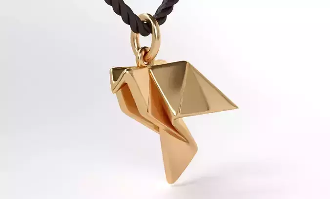 gold pendant origami dove of peace