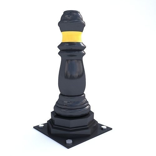 pole 3d model post Low-poly 3D model