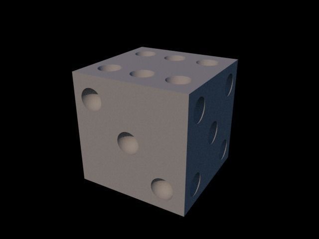 Simple Dice Free low-poly 3D model_4