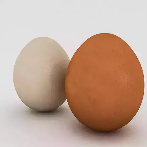 White and Yellow Eggs Low-poly 3D model