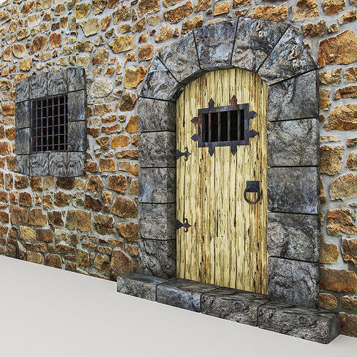 Medieval Castle Door Low-poly 3D model