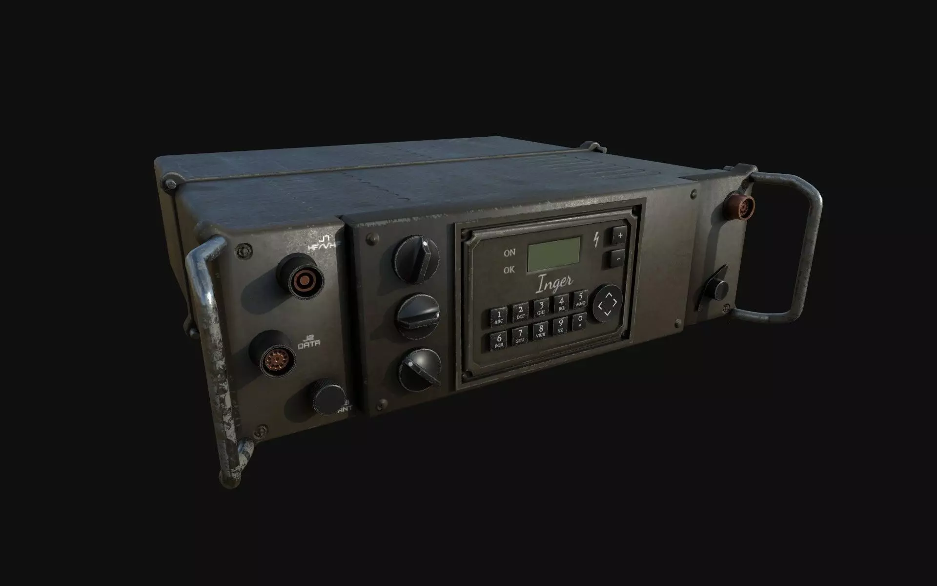 Military Radio Low-poly 3D model_0