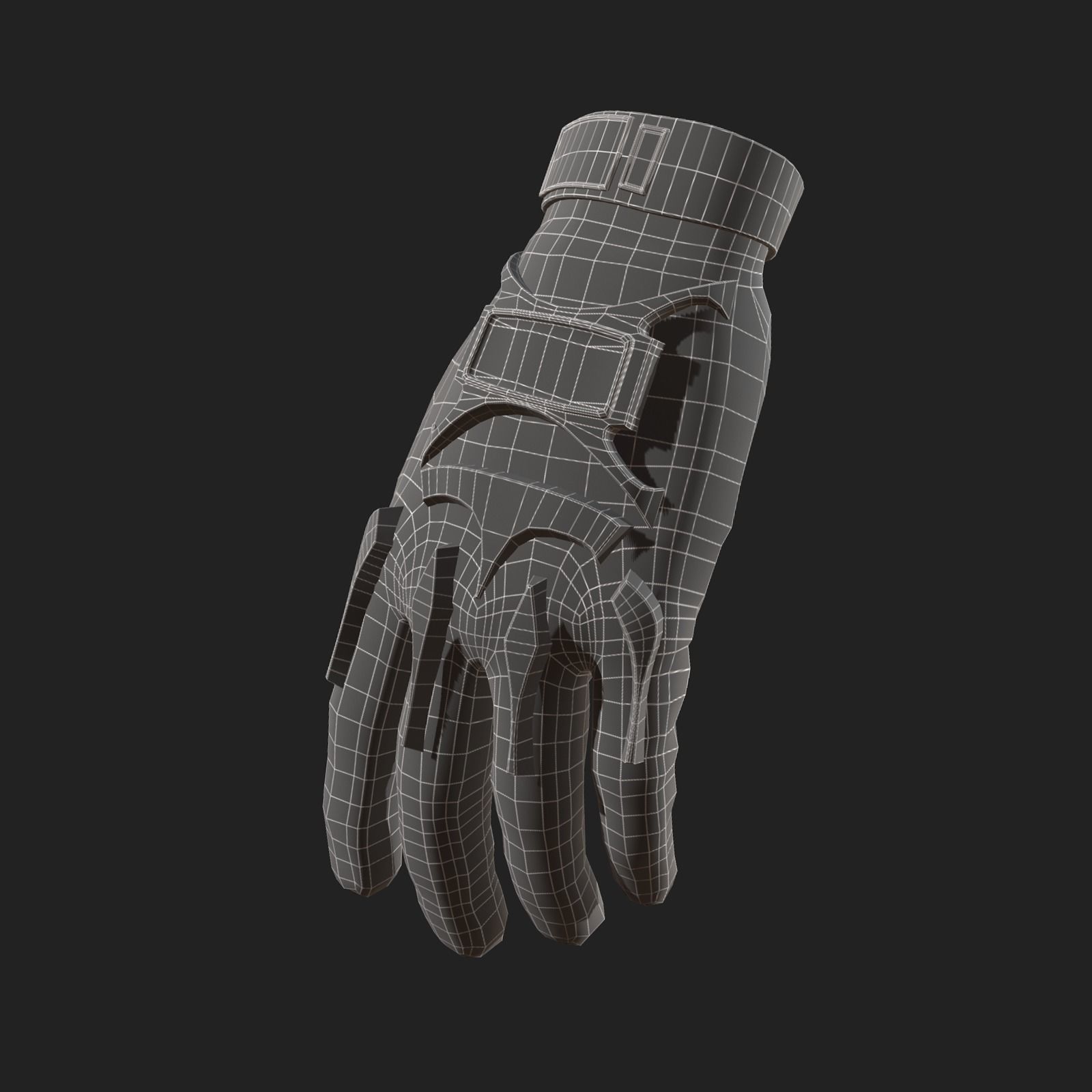 Gloves Sci-fi military fantasy combat soldier armor develop Low-poly 3D model_3