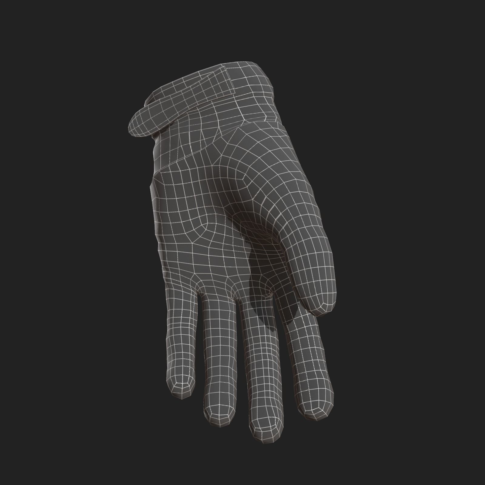 Gloves Sci-fi military fantasy combat 3d model low poly  Low-poly 3D model_6