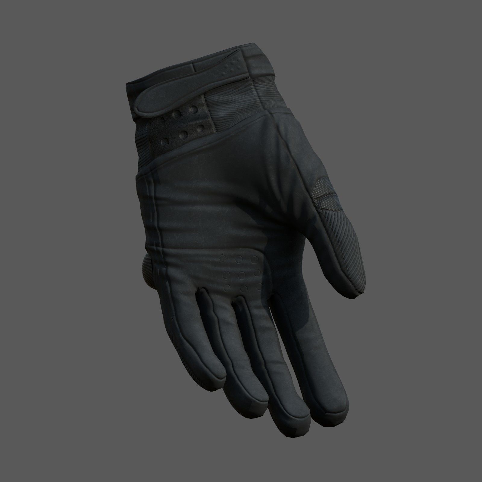 Gloves Sci-fi military fantasy combat 3d model low poly  Low-poly 3D model_3