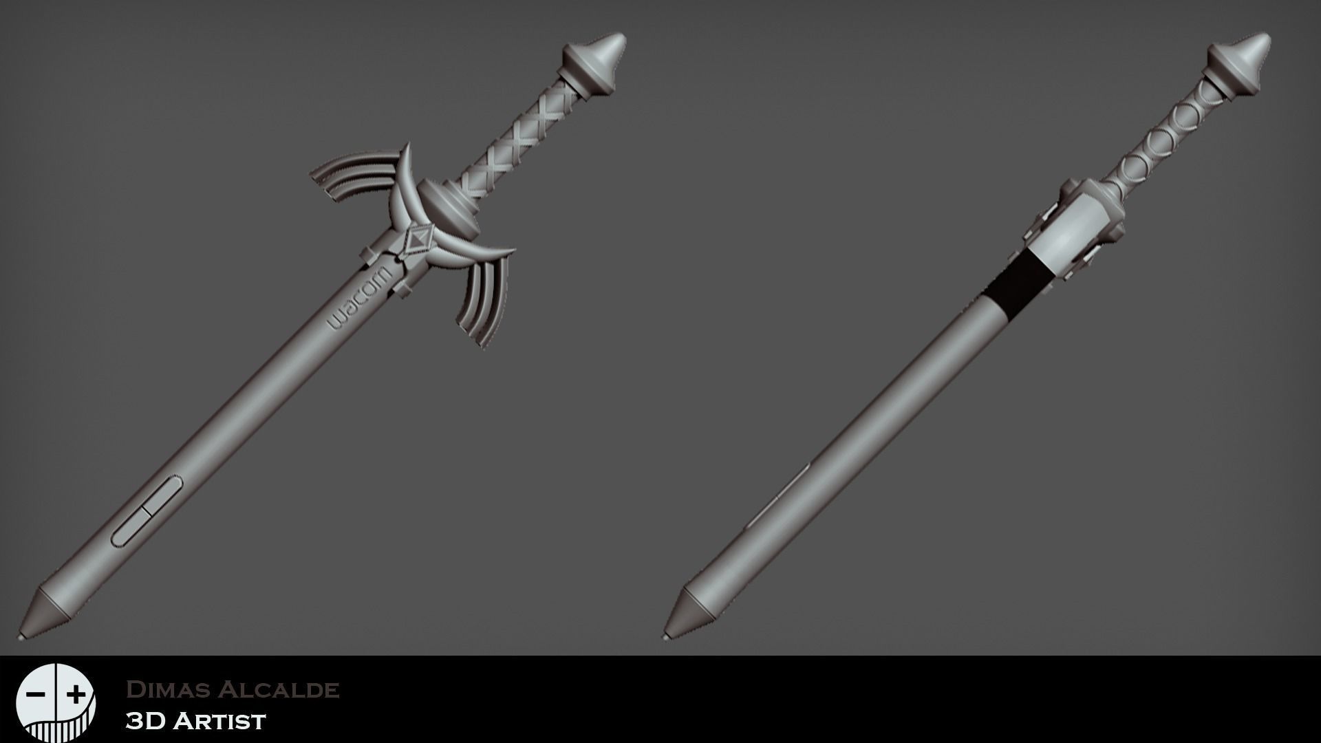 Wacom tablet pen head Zelda Master Sword 3D print model_3