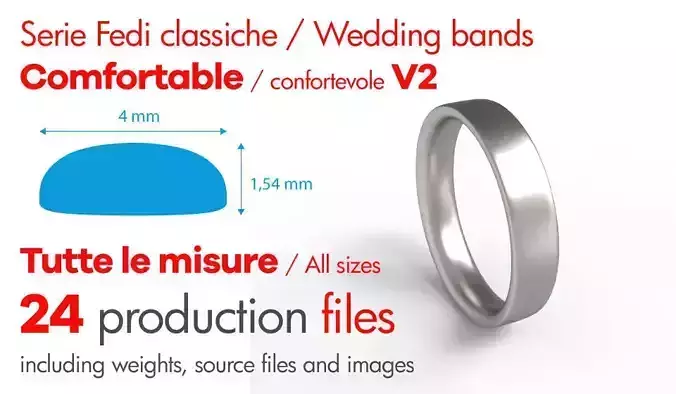 Wedding  -comoda moderna - profilo piatto  -  tutte le misure  3D print model