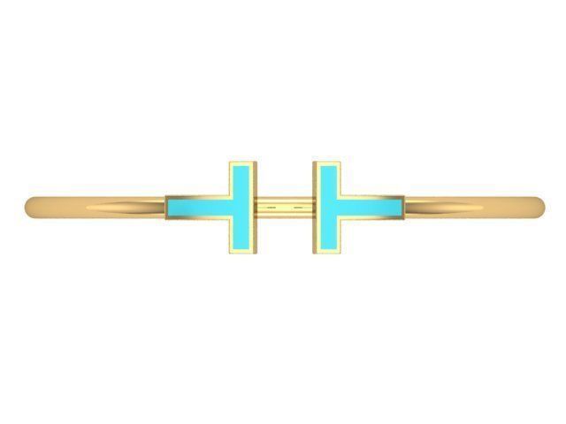 Blue T Bangle  3D print model_3