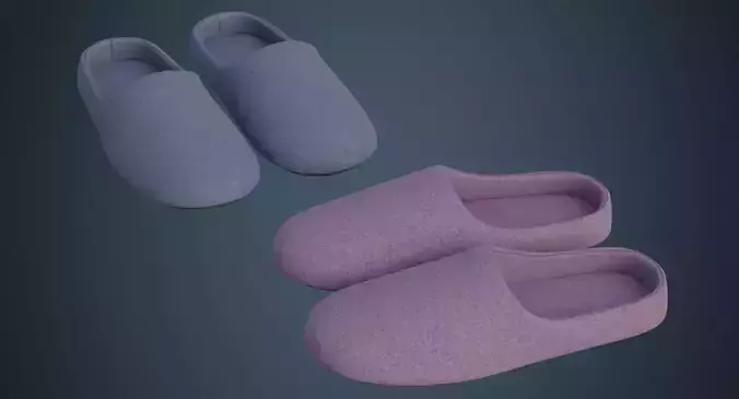 Slipper 1A Low-poly 3D model