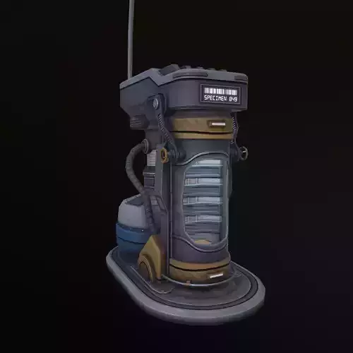 CryoTube device with light Low-poly 3D model