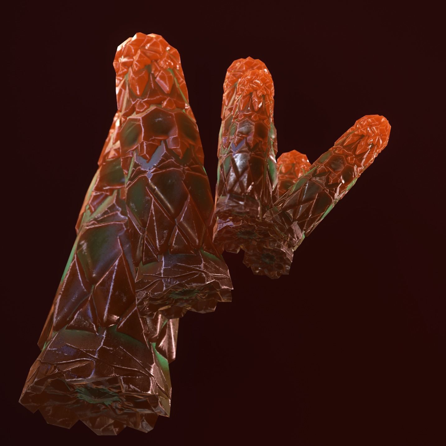 Minreral orange Low-poly 3D model_3