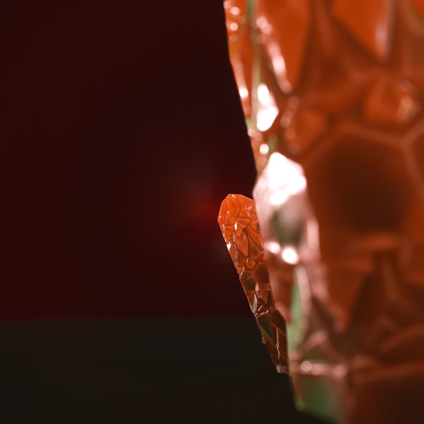 Minreral orange Low-poly 3D model_1