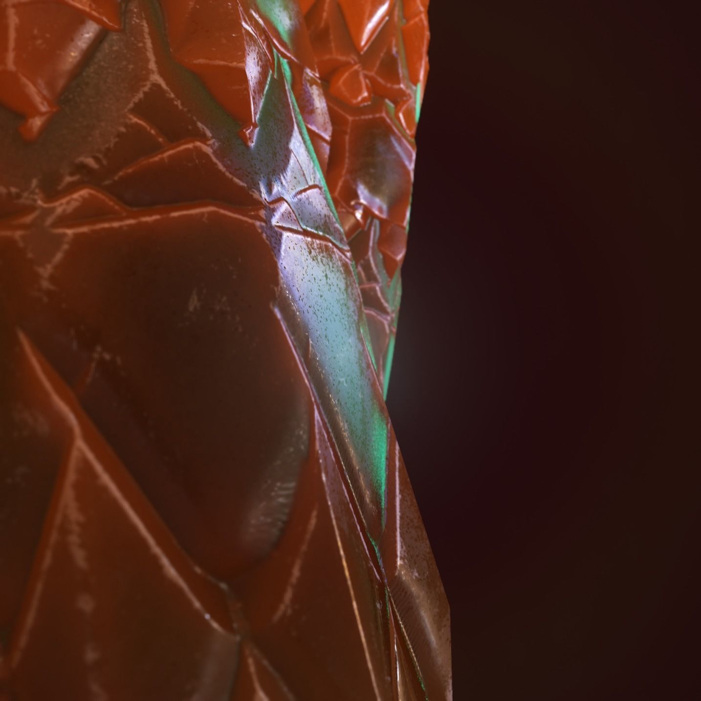 Minreral orange Low-poly 3D model_16