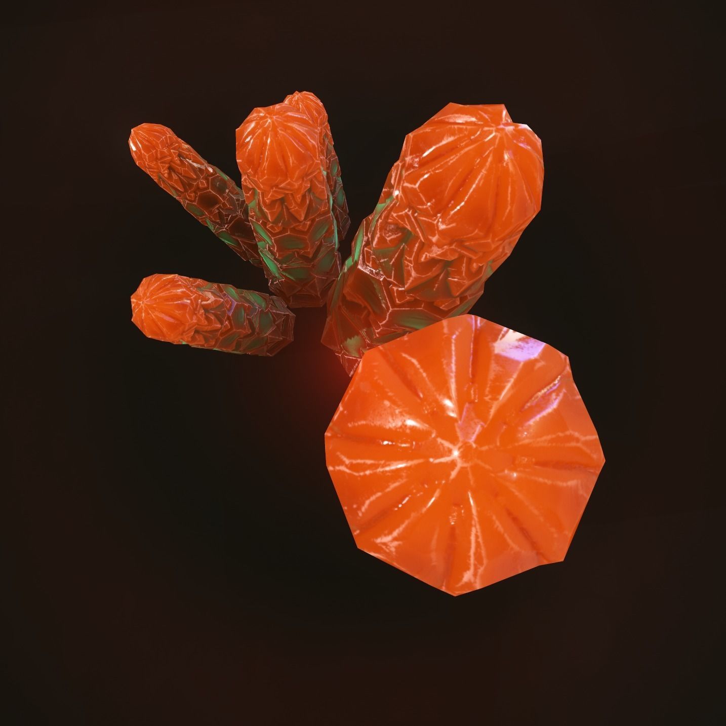 Minreral orange Low-poly 3D model_18