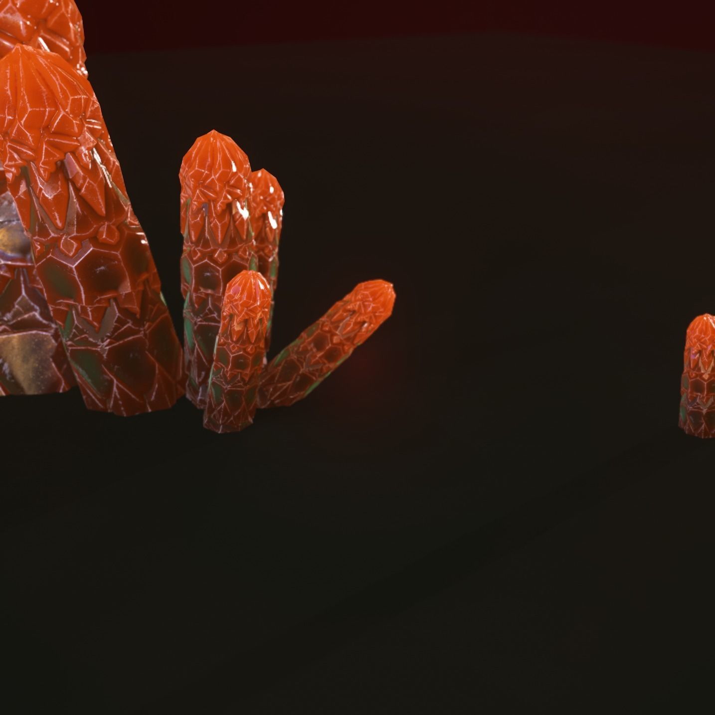 Minreral orange Low-poly 3D model_4