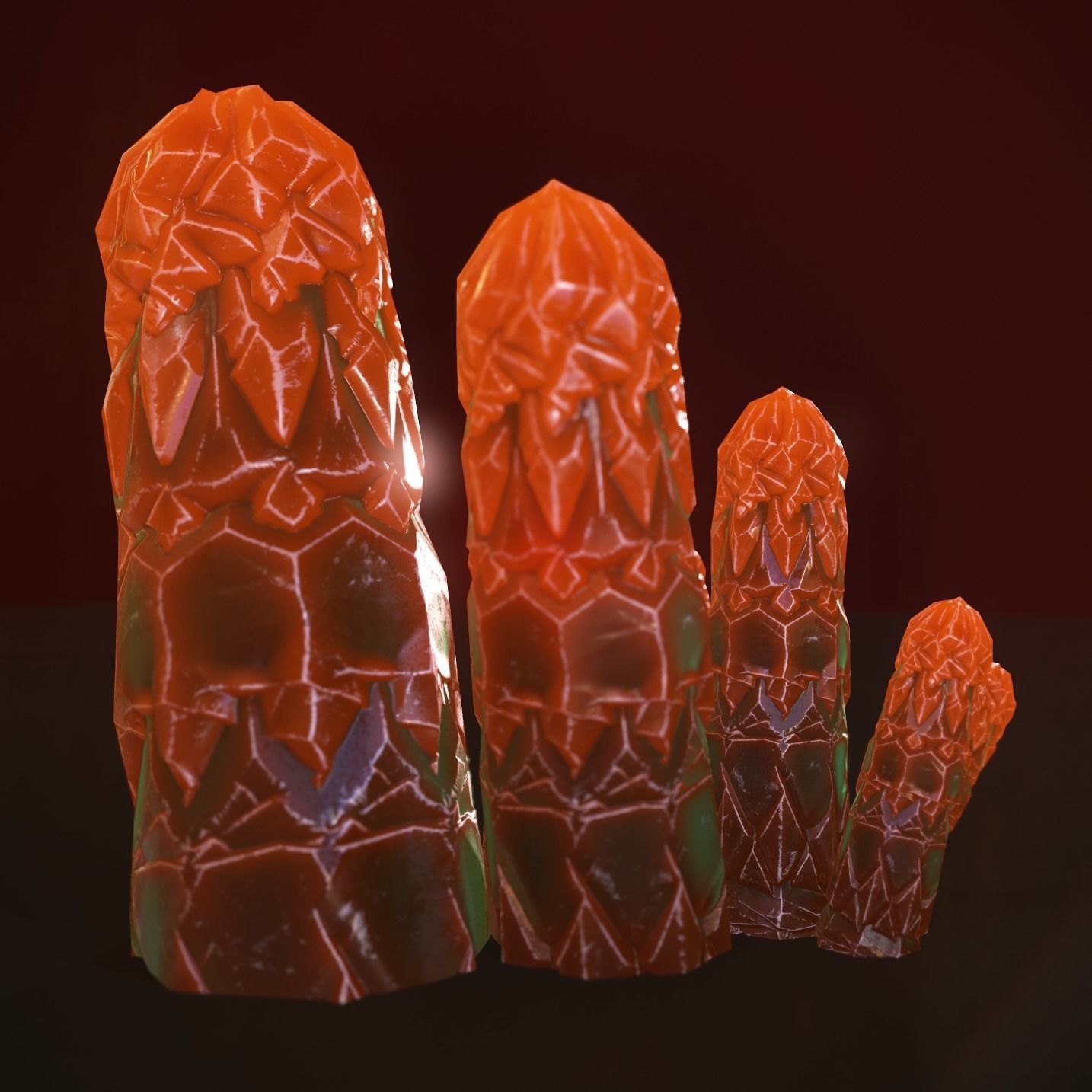Minreral orange Low-poly 3D model_17