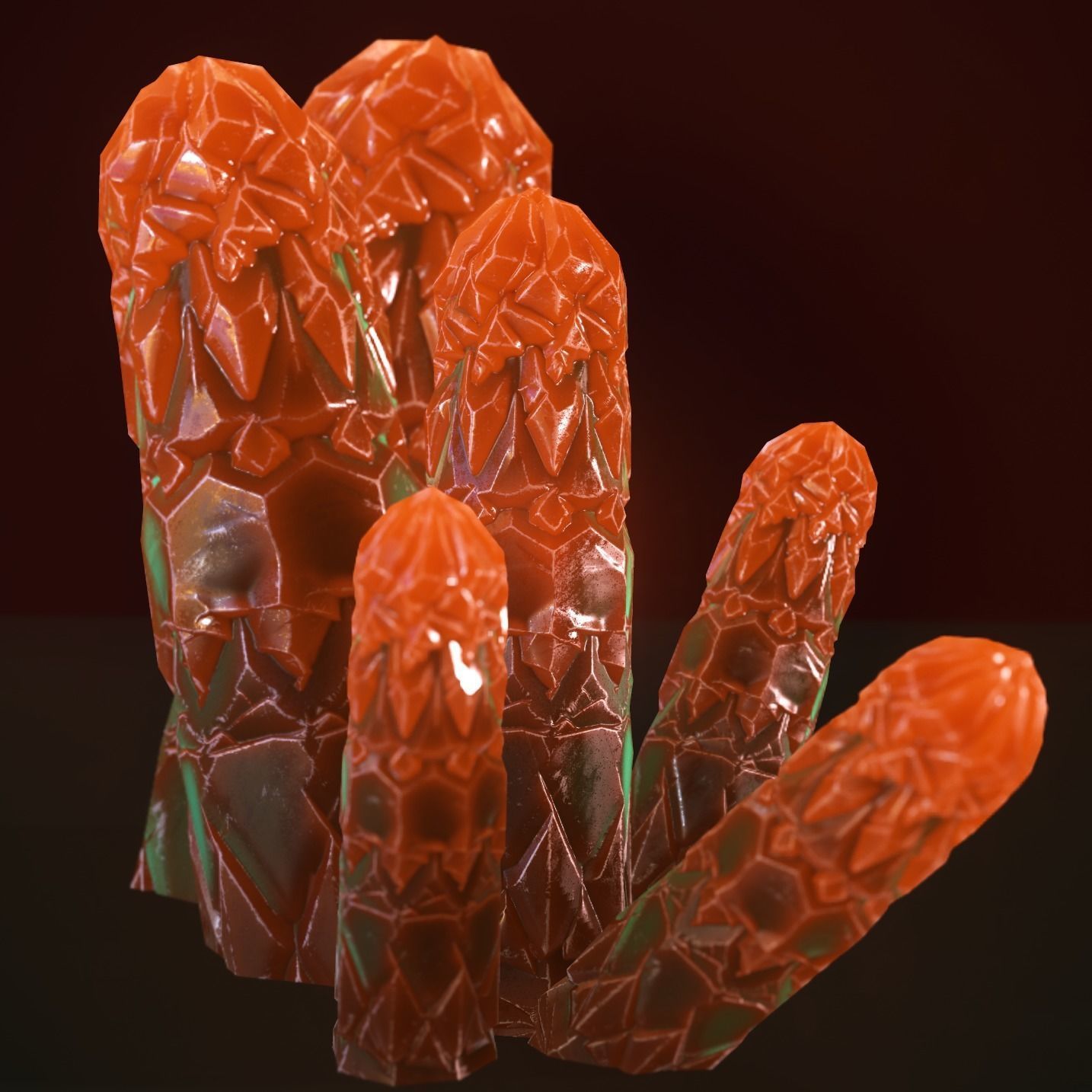 Minreral orange Low-poly 3D model_13