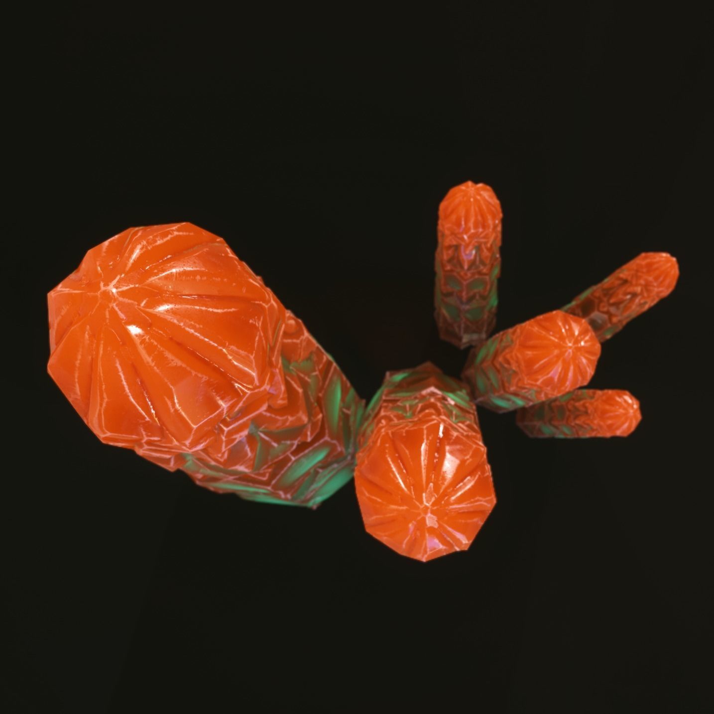 Minreral orange Low-poly 3D model_9