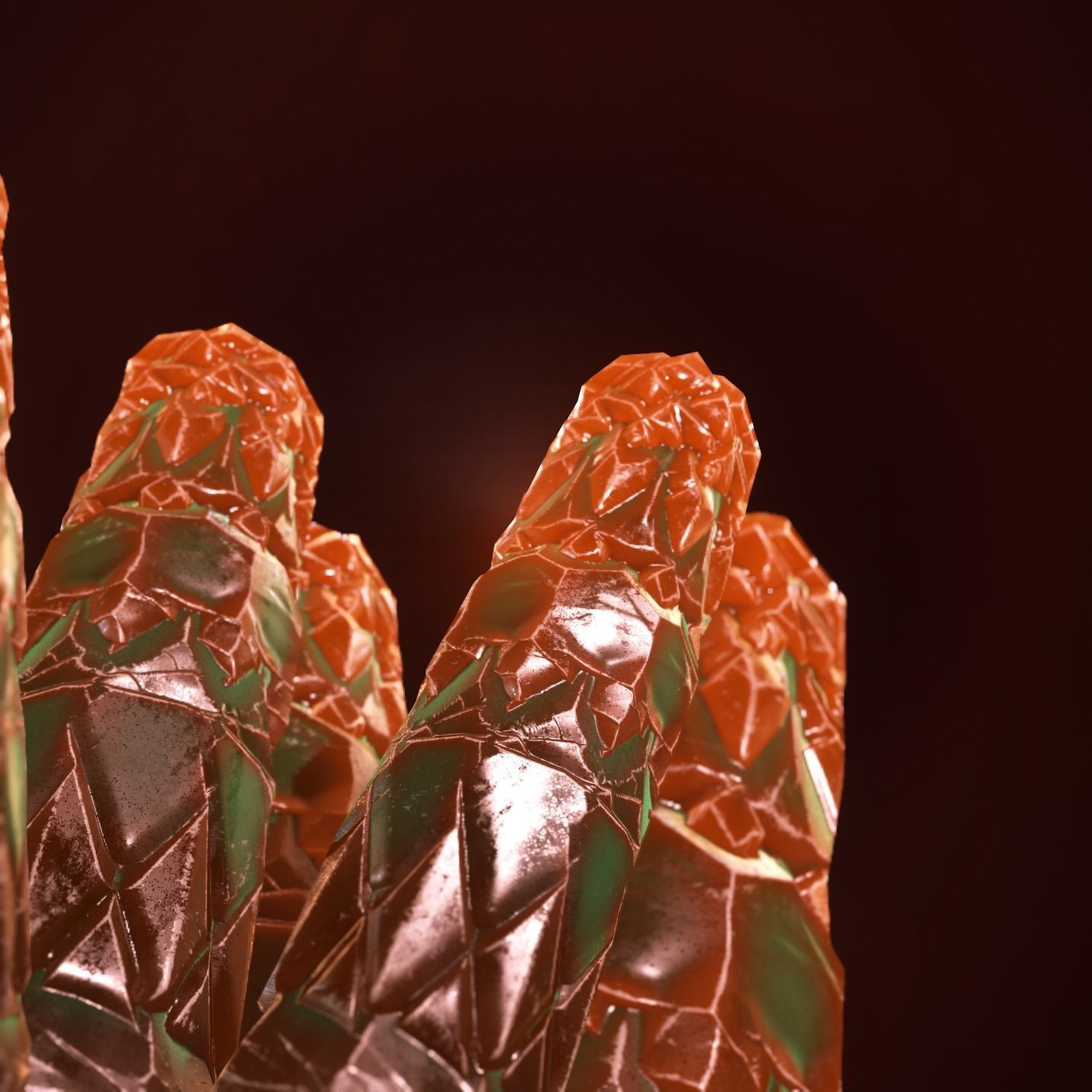 Minreral orange Low-poly 3D model_6