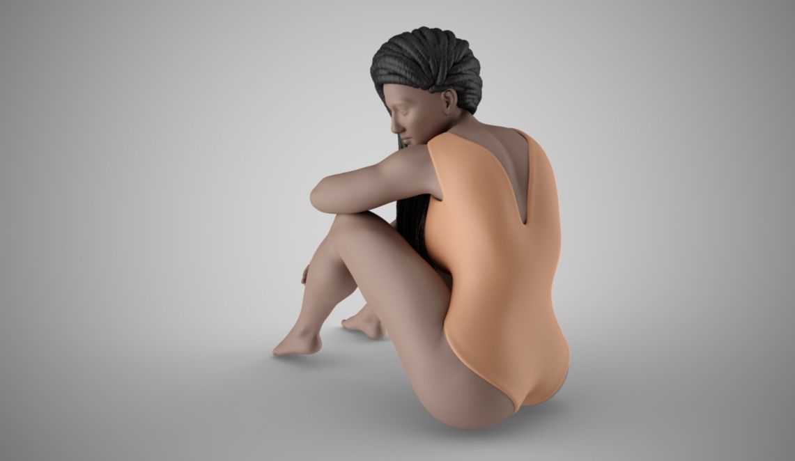Dreaming Girl 2 3D print model_5