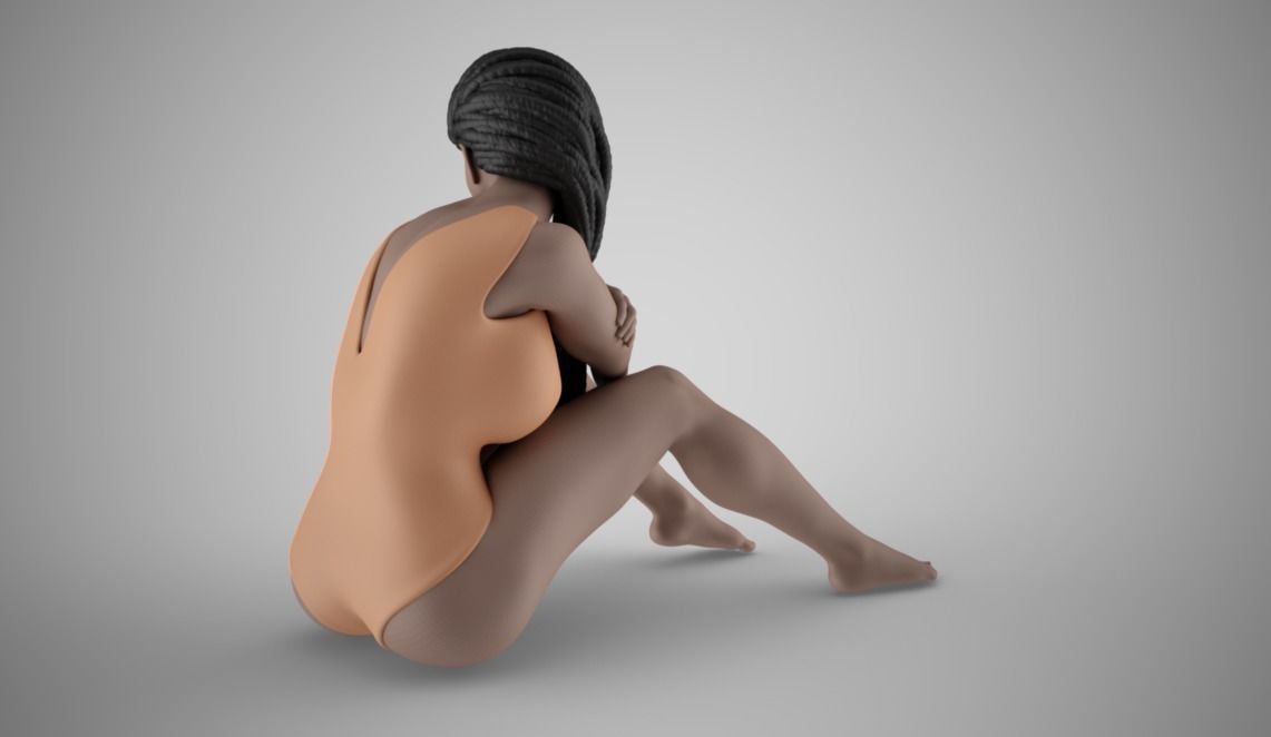 Dreaming Girl 2 3D print model_7