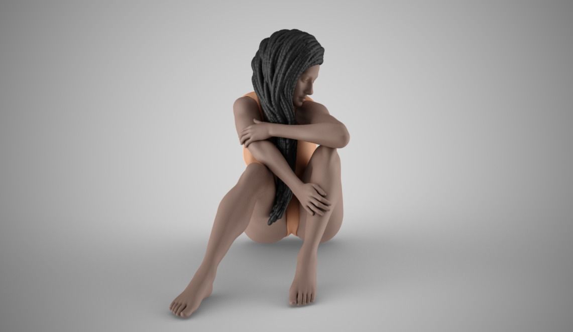Dreaming Girl 2 3D print model_10