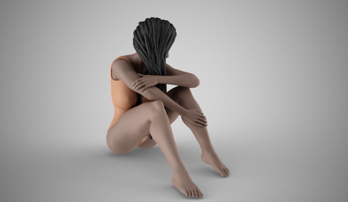 Dreaming Girl 2 3D print model_9