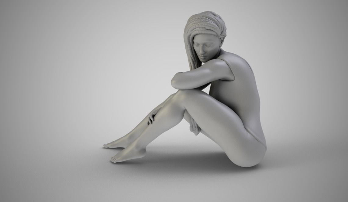 Dreaming Girl 2 3D print model_3