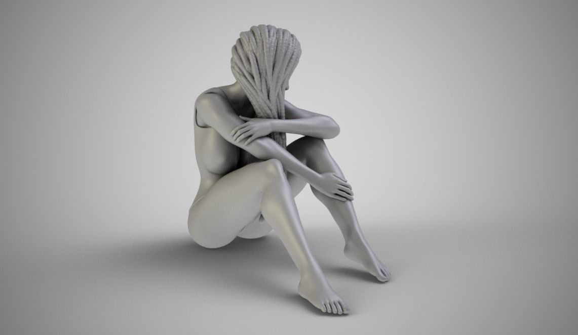 Dreaming Girl 2 3D print model_1