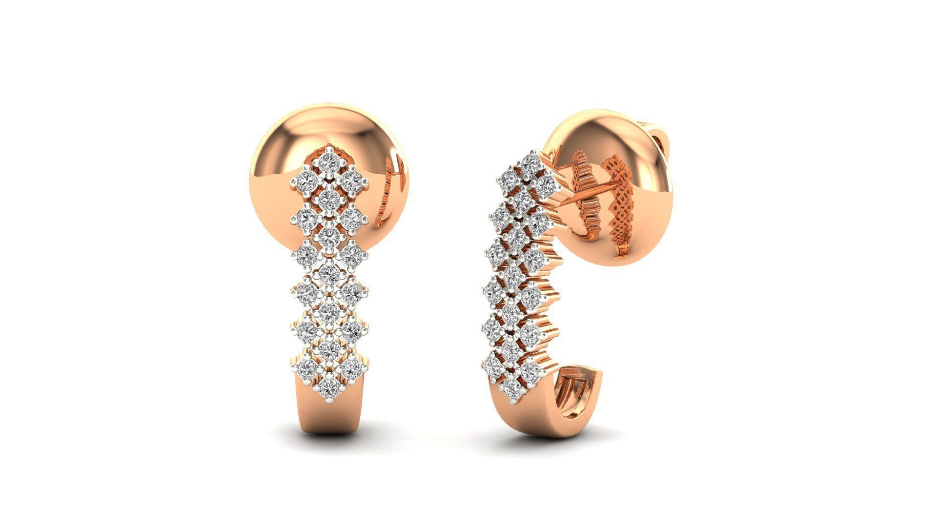 58 Women Earrings 3dm render details bulk collection 3D print model_11