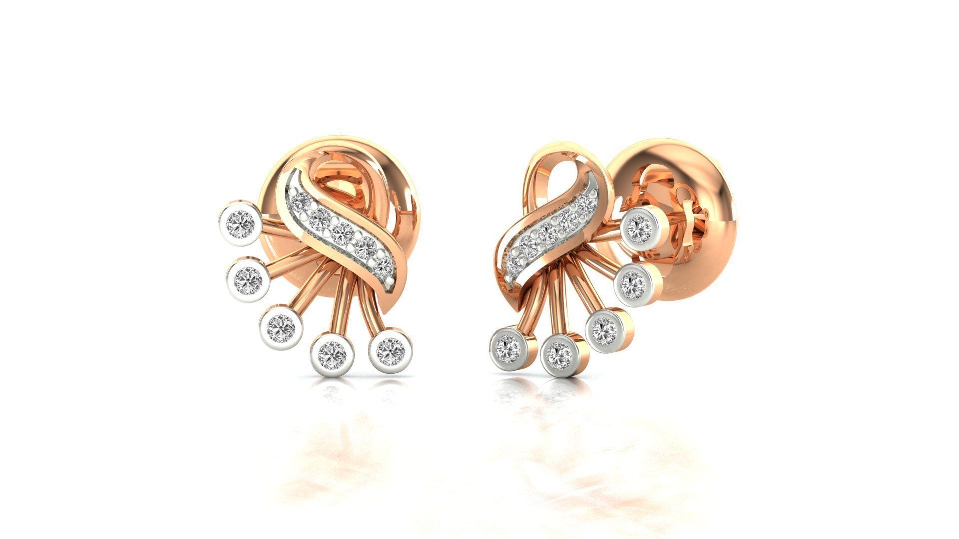 58 Women Earrings 3dm render details bulk collection 3D print model_22