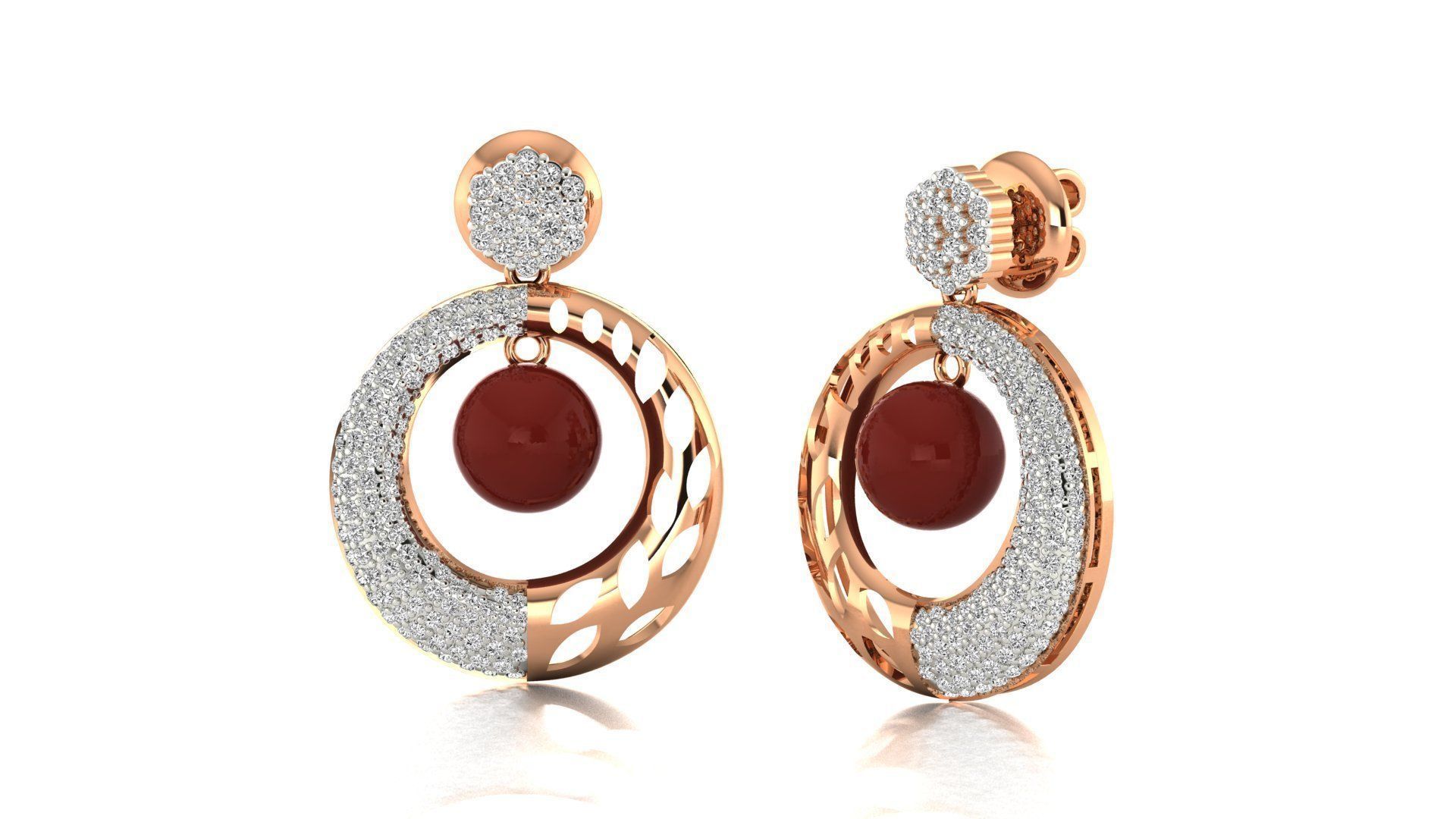 58 Women Earrings 3dm render details bulk collection 3D print model_47