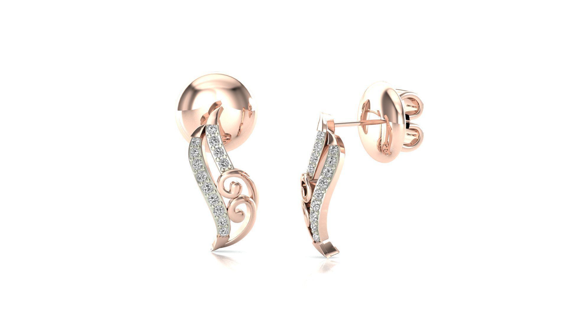 58 Women Earrings 3dm render details bulk collection 3D print model_51